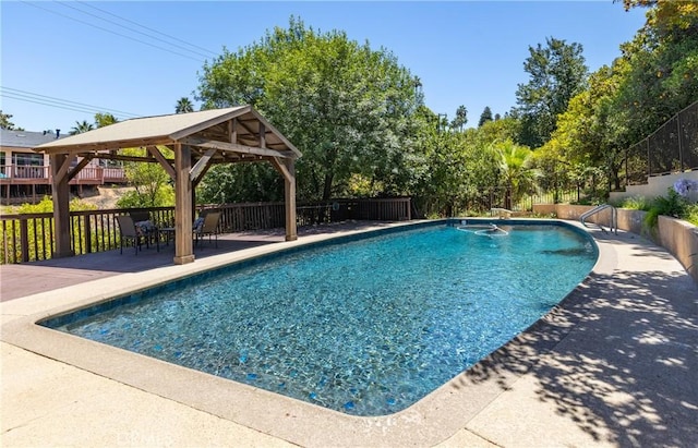 1653 W Cypress Ave, Redlands, CA 92373 - view of swimming pool with a gazebo and a patio area