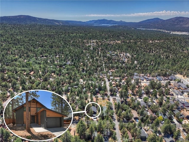 216 Leonard Ln, Big Bear, CA 92386 - drone / aerial view of a mountainous background