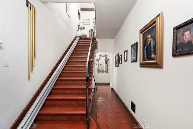 1811 N Flower St, Santa Ana, CA 92706 - stairs with tile patterned flooring