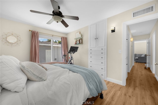 1051 Russell St, La Habra, CA 90631 - bedroom featuring light wood-type flooring and ceiling fan