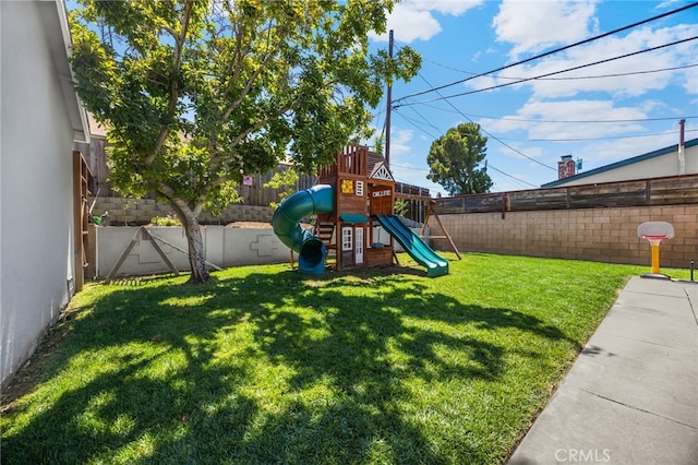 1051 Russell St, La Habra, CA 90631 - view of jungle gym featuring a fenced backyard