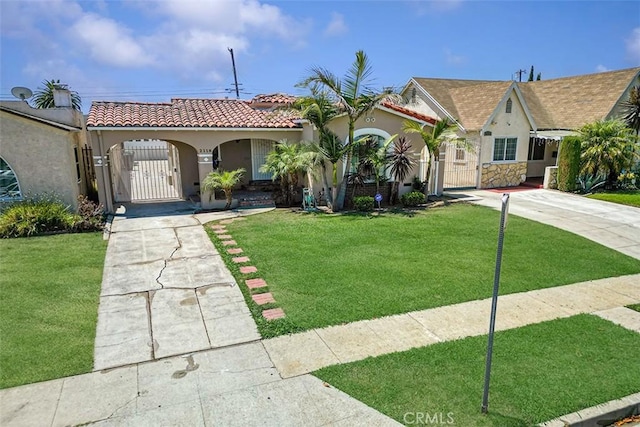 2118 W 84th St, Los Angeles, CA 90047 - view of front of property with a gate, stucco siding, and concrete driveway