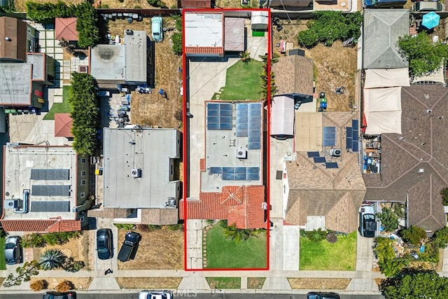 2118 W 84th St, Los Angeles, CA 90047 - aerial perspective of suburban area with property parcel outlined