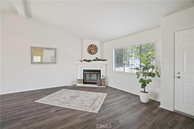 20128 Shadow Island Dr, Canyon Country, CA 91351 - unfurnished living room with dark wood finished floors and a fireplace with flush hearth