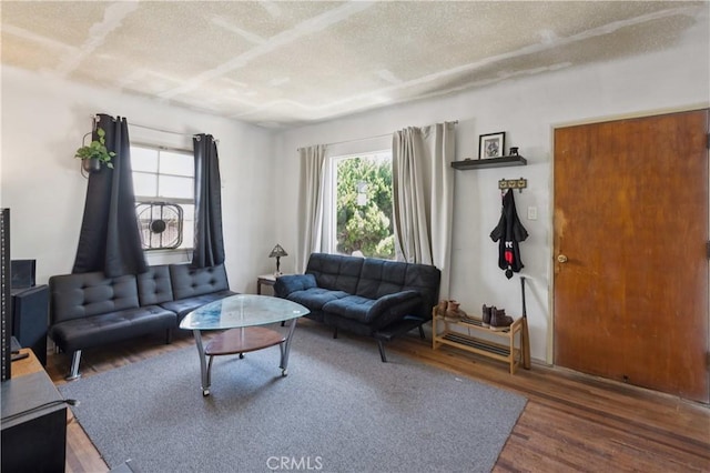 2008 W 166th St, Torrance, CA 90504 - living area featuring a textured ceiling and wood finished floors
