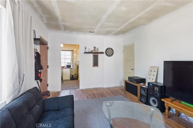2008 W 166th St, Torrance, CA 90504 - living room featuring wood finished floors and a textured ceiling