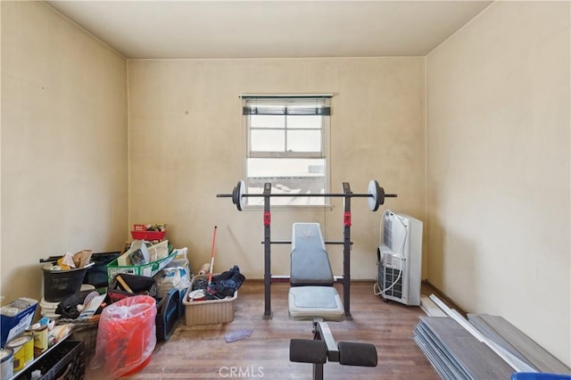 2008 W 166th St, Torrance, CA 90504 - workout room with wood finished floors and heating unit