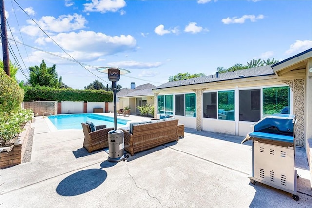 2117 N Westwood Ave, Santa Ana, CA 92706 - view of pool featuring a patio, a fenced backyard, and a grill