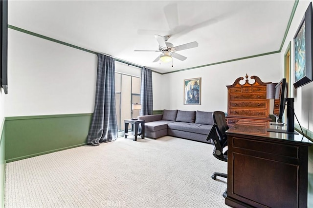 2117 N Westwood Ave, Santa Ana, CA 92706 - carpeted office space with ceiling fan and baseboards