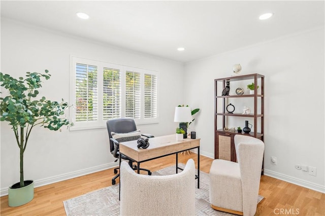 10601 Eton Ave, Chatsworth, CA 91311 - home office featuring light wood finished floors and recessed lighting