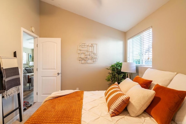 3721 Chamoune Ave, San Diego, CA 92105 - carpeted bedroom featuring vaulted ceiling