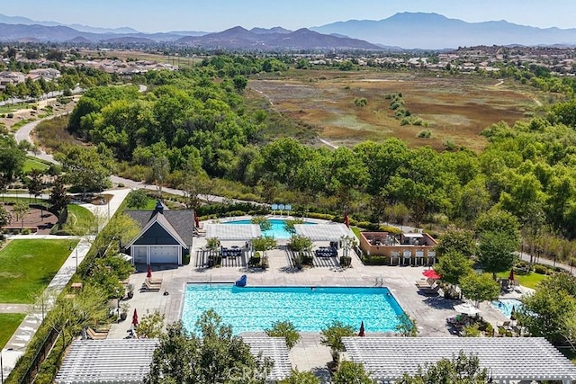 30106 Stargazer Way, Menifee, CA 92584 - bird's eye view of a pool area and mountains