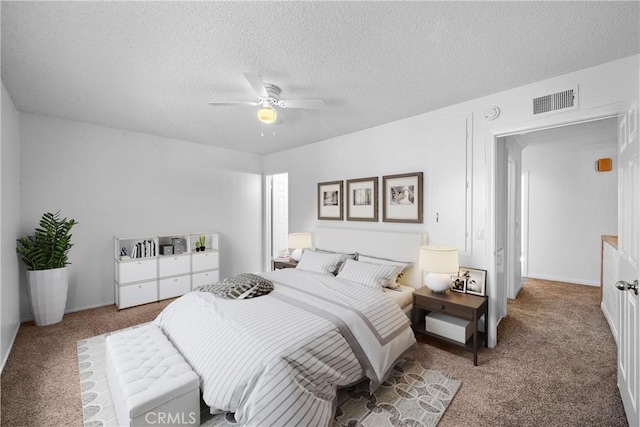 11903 Oertly Cir, Garden Grove, CA 92840 - bedroom featuring carpet floors, a textured ceiling, and a ceiling fan