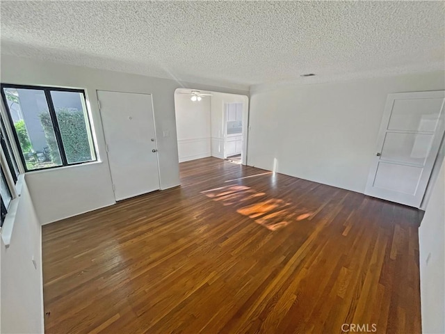 2334 N Keystone St, Burbank, CA 91504 - unfurnished living room featuring wood finished floors, a textured ceiling, and ceiling fan