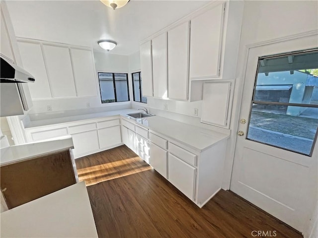 2334 N Keystone St, Burbank, CA 91504 - kitchen featuring dark wood-type flooring and white cabinets