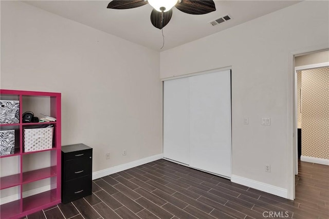 13695 Mesa Linda Ave, Victorville, CA 92392 - unfurnished office with ceiling fan and dark wood-type flooring