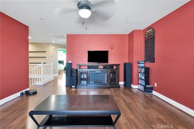 13695 Mesa Linda Ave, Victorville, CA 92392 - living room featuring wood finished floors and a ceiling fan