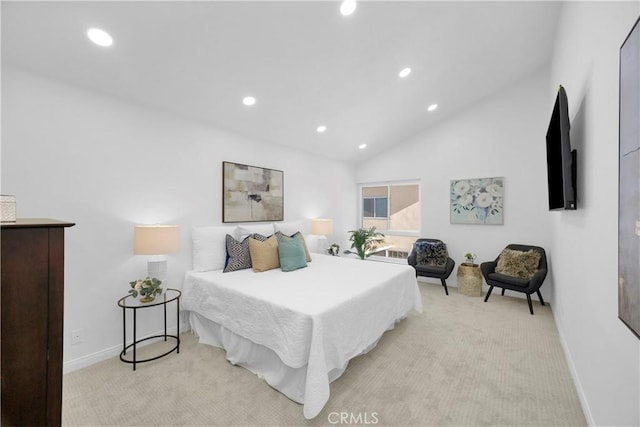 5042 Olympic Dr, Los Alamitos, CA 90720 - bedroom featuring recessed lighting, carpet flooring, and high vaulted ceiling