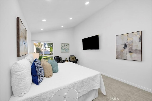 5042 Olympic Dr, Los Alamitos, CA 90720 - carpeted bedroom featuring recessed lighting and vaulted ceiling