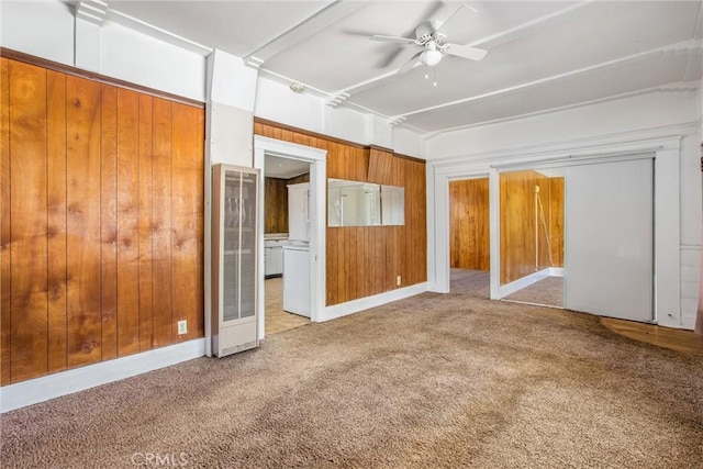 559 Edgar Ave Unit A2-282, Beaumont, CA 92223 - unfurnished bedroom with a heating unit, carpet flooring, a ceiling fan, ensuite bathroom, and two closets