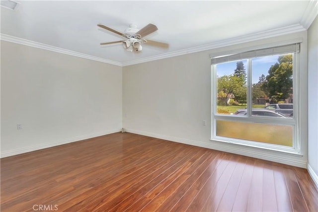 741 Avenida Majorca Unit B, Laguna Woods, CA 92637 - spare room with wood finished floors, ceiling fan, and ornamental molding