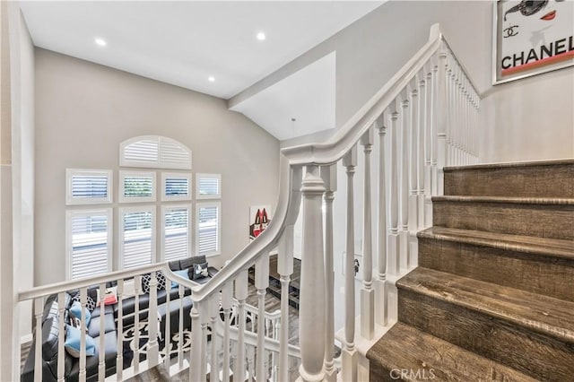 7020 Julie Ln, San Gabriel, CA 91775 - staircase with wood finished floors and recessed lighting