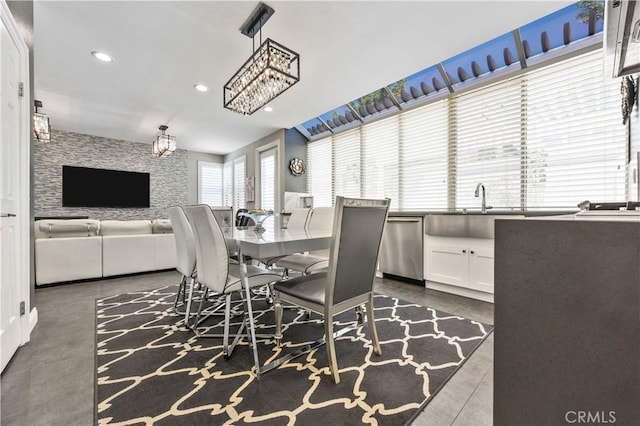 7020 Julie Ln, San Gabriel, CA 91775 - dining area featuring a chandelier and recessed lighting