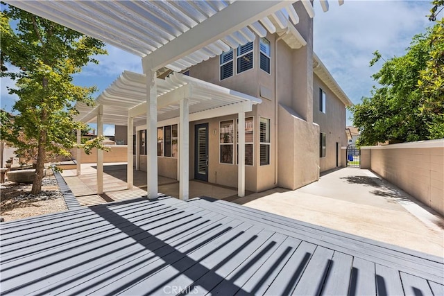 7020 Julie Ln, San Gabriel, CA 91775 - wooden deck with a pergola and a patio