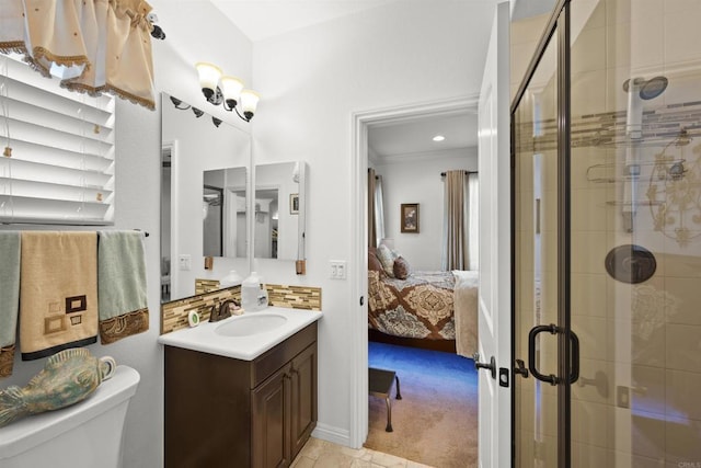 3024 Natureview Ct, Chula Vista, CA 91914 - full bath featuring vanity, ensuite bath, a stall shower, and backsplash