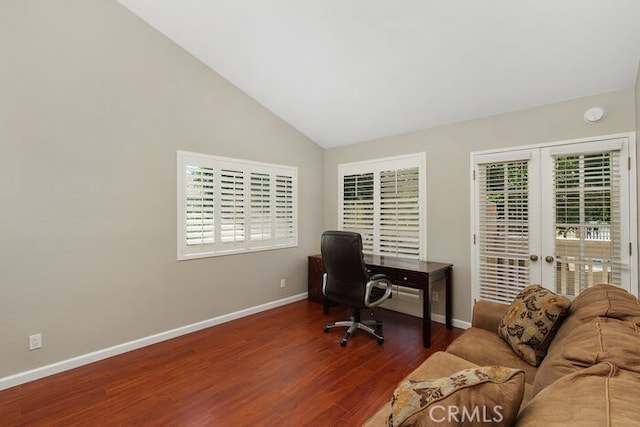 32332 Calle Linda, Dana Point, CA 92629 - office with french doors, wood finished floors, healthy amount of natural light, and vaulted ceiling