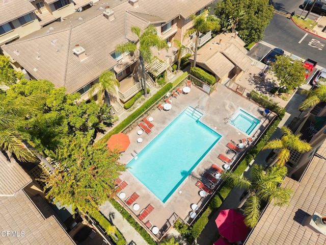 489 W Summerfield Cir, Anaheim, CA 92802 - drone / aerial view of a pool