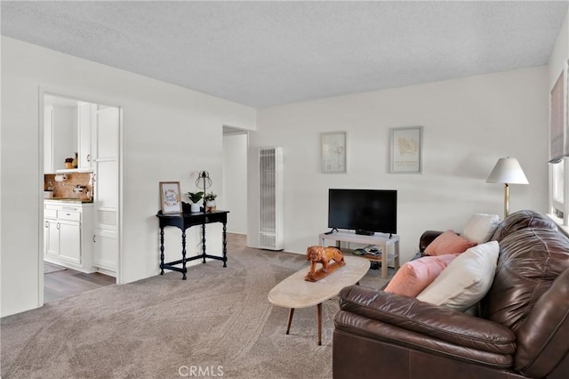 6032 Coke Ave, Long Beach, CA 90805 - living area featuring a heating unit, carpet floors, and a textured ceiling