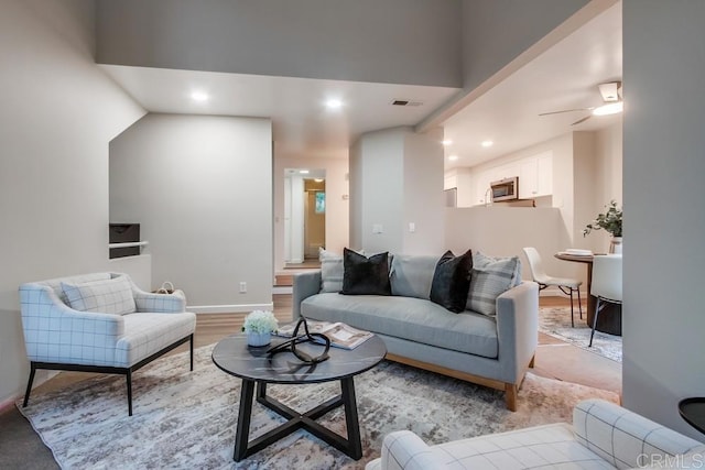 11033 Scripps Ranch Blvd, San Diego, CA 92131 - living area with recessed lighting and a ceiling fan