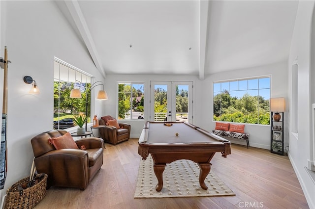 31675 Via Pato, Coto De Caza, CA 92679 - rec room with light wood finished floors, billiards table, and french doors