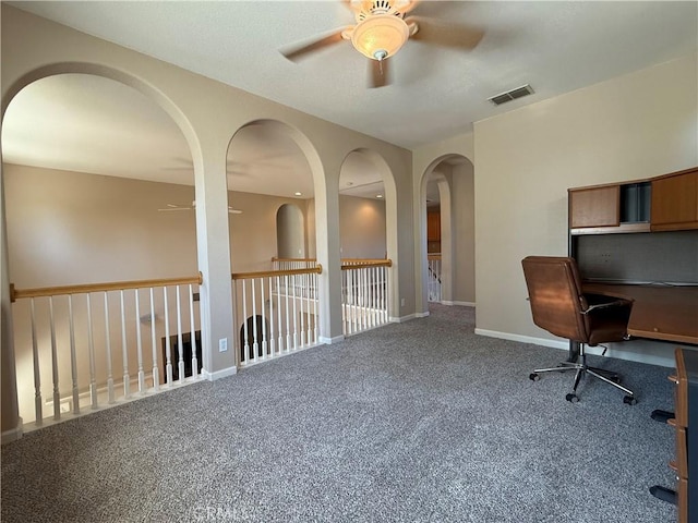 4125 Sattui Ct, Merced, CA 95348 - unfurnished office with ceiling fan and carpet floors