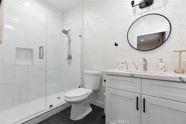 9124 N Nilo Ln, Panorama City, CA 91402 - full bath with vanity, a shower stall, and tile patterned flooring