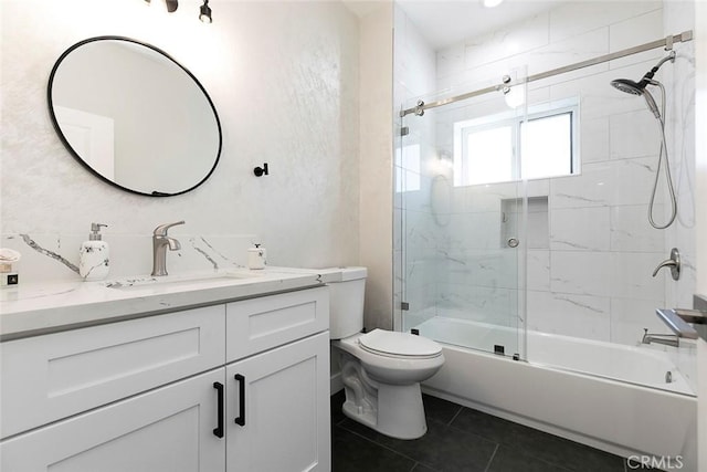9124 N Nilo Ln, Panorama City, CA 91402 - bathroom featuring vanity, enclosed tub / shower combo, and tile patterned floors
