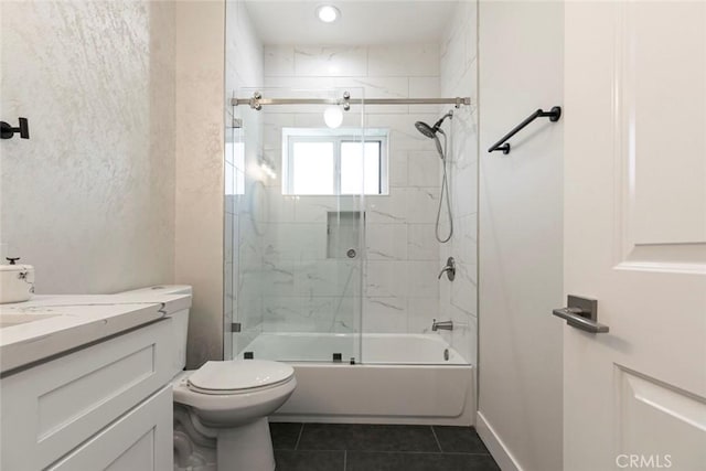 9124 N Nilo Ln, Panorama City, CA 91402 - bathroom with tile patterned floors, vanity, and enclosed tub / shower combo