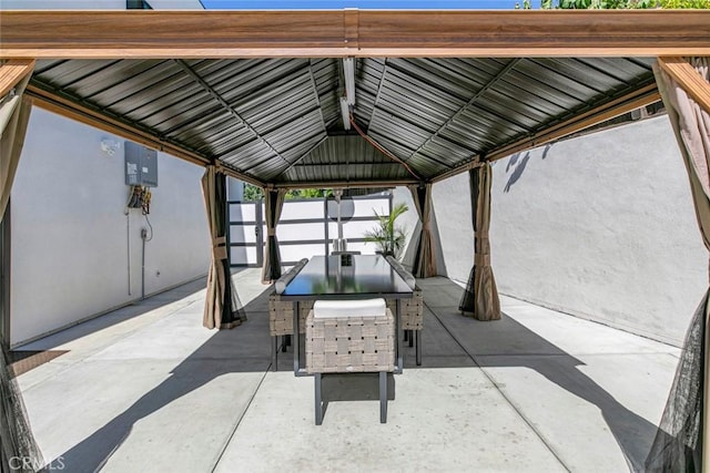 9124 N Nilo Ln, Panorama City, CA 91402 - view of patio featuring a gazebo and outdoor dining area