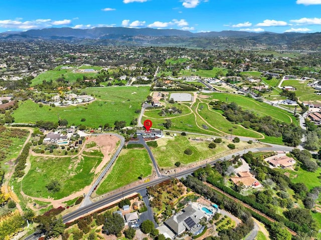 4710 Sleeping Indian Rd, Fallbrook, CA 92028 - aerial overview of property's location featuring mountains and nearby suburban area