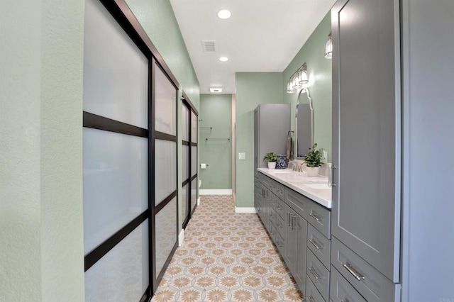 4710 Sleeping Indian Rd, Fallbrook, CA 92028 - full bath featuring double vanity, recessed lighting, and tile patterned floors