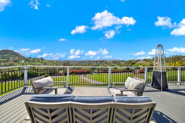 4710 Sleeping Indian Rd, Fallbrook, CA 92028 - wooden deck with outdoor lounge area