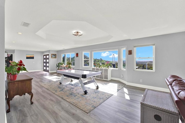 4710 Sleeping Indian Rd, Fallbrook, CA 92028 - rec room featuring wood finished floors and recessed lighting