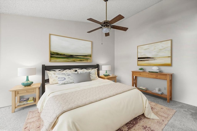 13292 Salmon River Rd Unit 204, San Diego, CA 92129 - bedroom featuring carpet, a textured ceiling, and ceiling fan