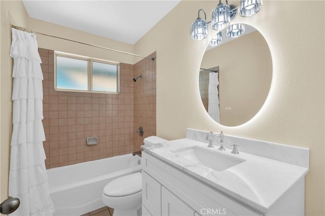 3777 N Arrowhead Ave, San Bernardino, CA 92405 - bathroom featuring vanity and shower / bath combination with curtain