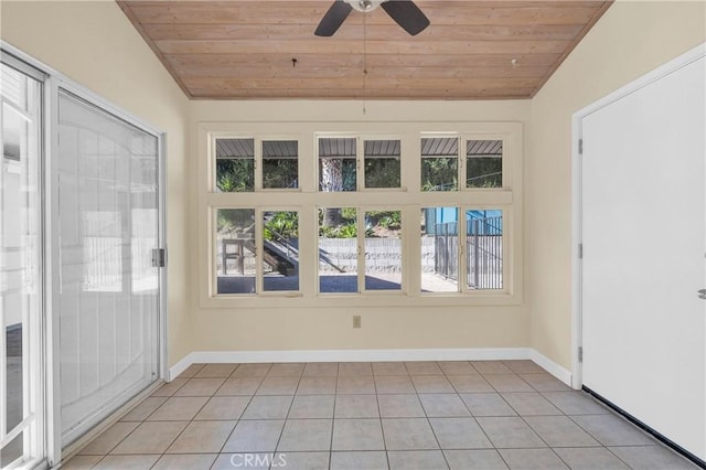 3777 N Arrowhead Ave, San Bernardino, CA 92405 - unfurnished sunroom with wooden ceiling, vaulted ceiling, and tile patterned floors