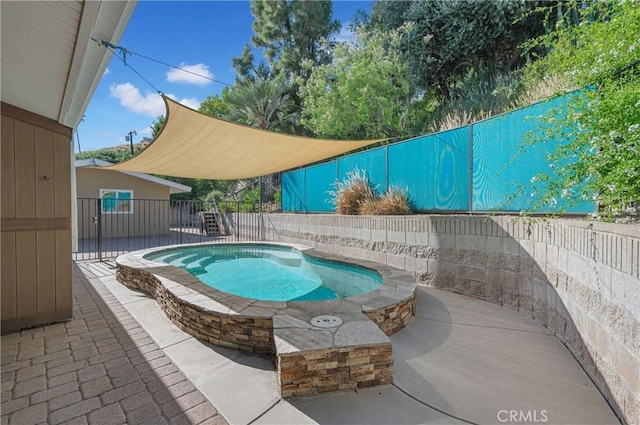 3777 N Arrowhead Ave, San Bernardino, CA 92405 - view of swimming pool with a fenced backyard and a patio