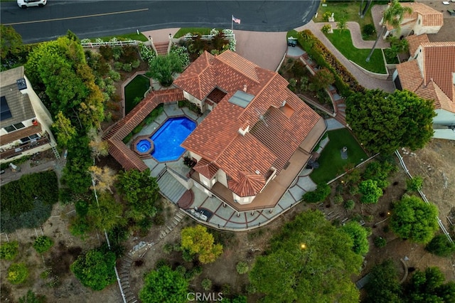 23511 Mirage Ln, Diamond Bar, CA 91765 - view from above of property with a pool area