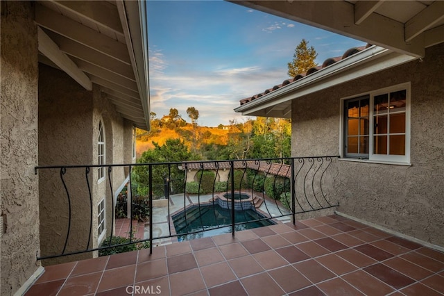 23511 Mirage Ln, Diamond Bar, CA 91765 - balcony with view of pool and a pool with connected hot tub