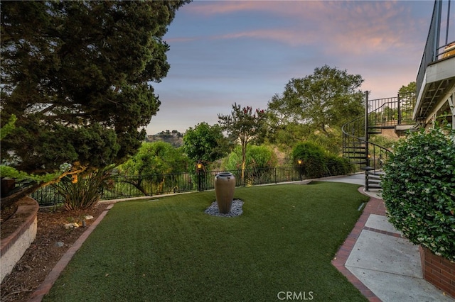 23511 Mirage Ln, Diamond Bar, CA 91765 - yard at dusk featuring stairway